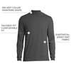 Lands' End Mens Long Sleeve Super-T Mockneck Dark Charcoal Heather