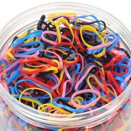 Colorful Small Rubber Bands Mini Hair Ties Mixed (L/S) - Fluorescent Color 5ea