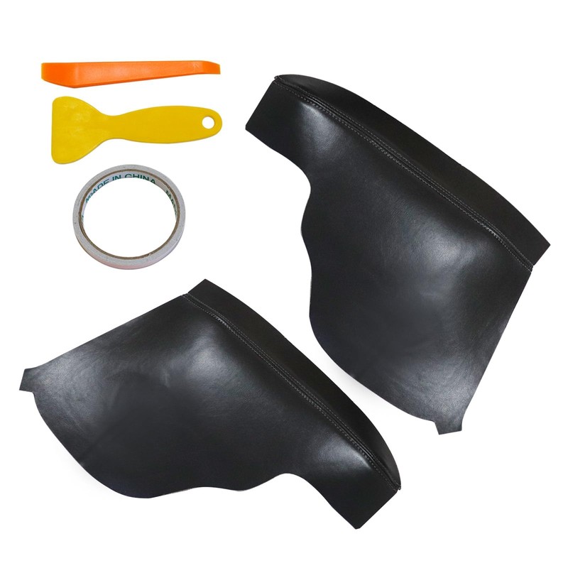 NLQR 2 Pcs Door Armrest Replacement Cover Leather Gray Compatible