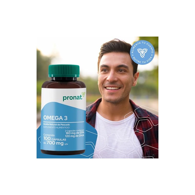 PRONAT | Omega 3, Suplemento Alimenticio, 100 cápsulas con Aceite