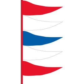 SSWBasics Plasticloth Antenna Pennant - Red/White/Blue - 32" H x 12" W - Pack of 12