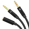 Arzweyk Headphone Splitter Mic Cable, 3.5mm Female to Dual Male