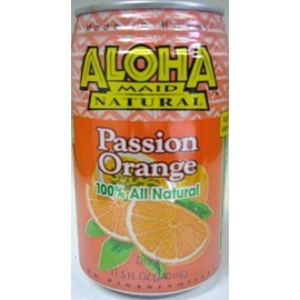 ALOHA MAID Natural Passion Orange Fruit Drink (Two 6 Pack of 11.5 oz Cans)