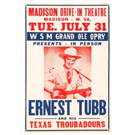 Ernest Tubb - Concert Poster print - delovelyArts (13”x19”)