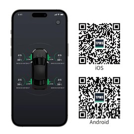 Sistema de monitoreo de presión de neumáticos inalámbrico TPMS Sensores para automóviles, motocicletas, vehículos de motor, RVs, remolques, soporte de pantalla en tiempo real Aplicación iOS o Android
