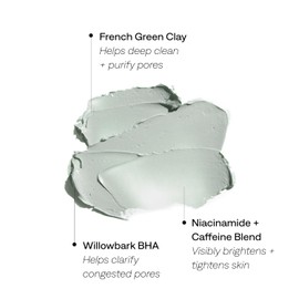 Provence Beauty Pore Amour Clarifying Clay Mask – French Green Clay Mask with Caffeine, Niacinamide & Willowbark BHA – Deep Pore Cleansing Mask, Absorbs Oil & Refines Skin – 3 fl oz
