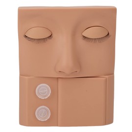 Lash Mannequin Head, 3 in 1 Eyelash Extension Mannequin Head with Lash Glue Rings Eyelash Extension Tray for Eyelid Eyelash Extension Practice Makeup Training, Soft Touch (Skin Color)