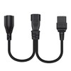 JORINDO 0.32M/1FT C14 to C19+5-15R Y Splitter Power Plug Cord，C14