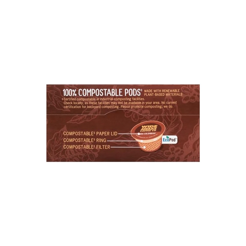 (Pack of 1) Wide Awake Coffee 100% Columbian Coffee Single