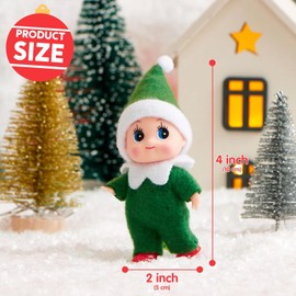Mienocol 2pcs Christmas Elf Baby Twins Little Christmas Elves Christmas Tradition Mini Elf Baby Doll Christmas Accessory Tiny Elf Dolls for Boys&Girls Xmas Gift Advent Calendar Stocking Stuffers