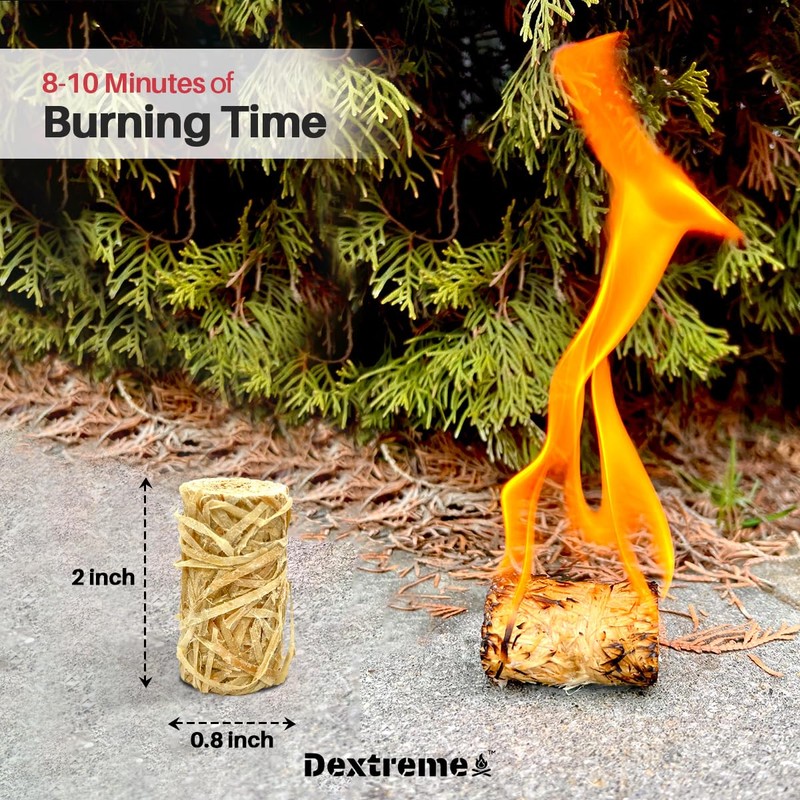 Dextreme Fire Starter (120 PCS) Natural Fire Starters for Campfire,
