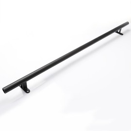 KINMADE 39'' (1000mm) Round Track/Rail for Rolling Ladder Hardware Kit - Black, Narrow Gauge
