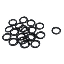 Savagrow 20pcs Metal Spring O Rings Clip Round Carabiner Clip Carabiner Snap Buckle DIY Accessories, Black
