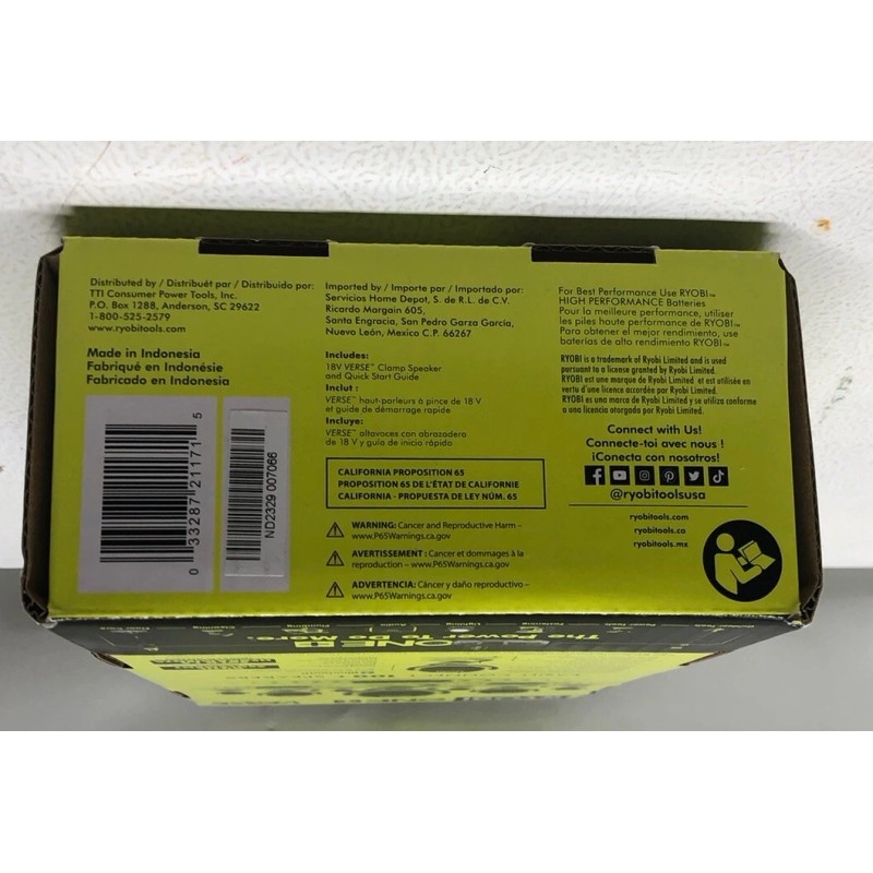 RYOBI ONE+ 18V Cordless VERSE Clamp Bluetooth Speaker (Tool Only)