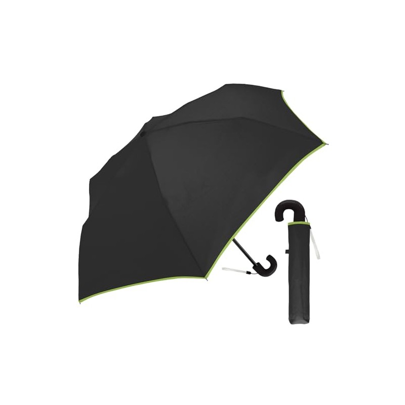 Folding Umbrella, Men's, Compact, Easy to Hold, J-Handle, Cool, Solid