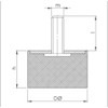 Machine Foot Furniture Foot Rubber Metal Element with Single Thread