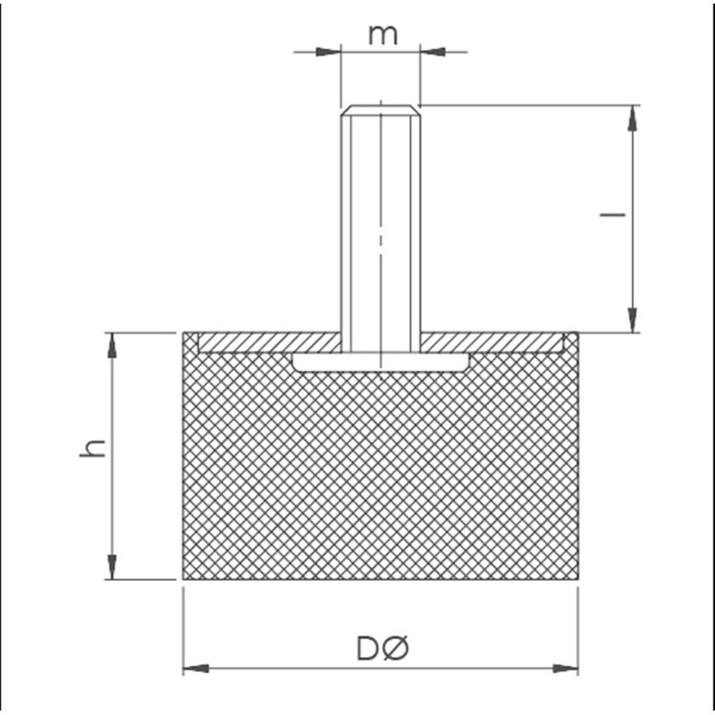 Machine Foot Furniture Foot Rubber Metal Element with Single Thread