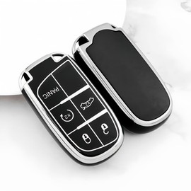 Car Key fob Cover Soft TPU Material Key fob case car Key Accessories Compatible with Challenger Charger Dart Durango Journey ram and More (Style 1)