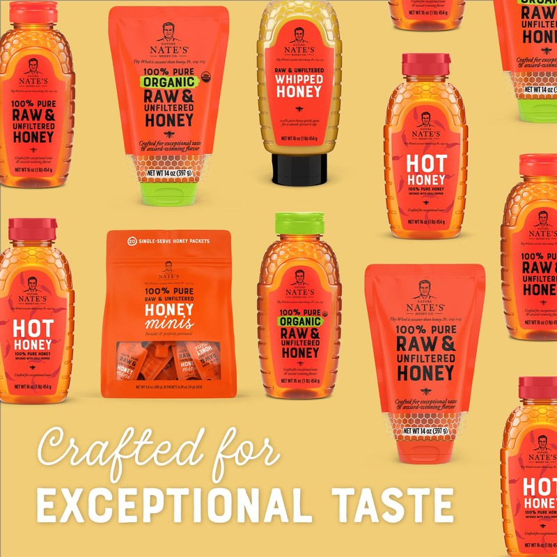 Nature Nate's 100% Pure, Raw & Unfiltered, Squeeze Bottle, Honey,