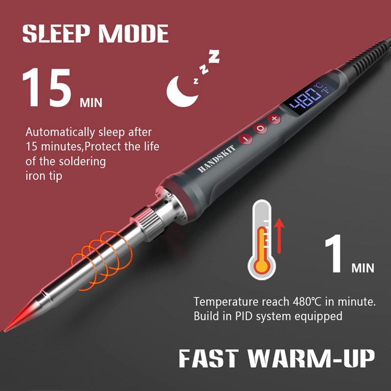 HANDSKIT 200W LED Soldering Iron Kit, 110V Soldering Kit for