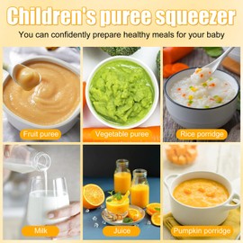 Squeeze Station for Baby Reusable Squeeze Pouch Station Maker with 10 Storage Pouch Food Grade Squeeze Fruit Station Non-Slip Pouch Filling Station Portable Easy to Use Toddlers Food Homemade(gules)