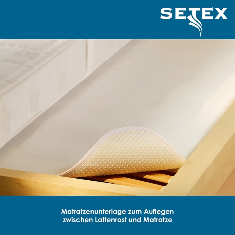 SETEX N450 Mattress Underlay with Grip Pads, Classic Design, White,