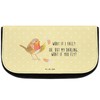 Mr. & Mrs. Panda Robin with Feathers Cosmetic Bag, yellow,