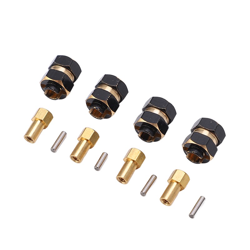 4PCS 4mm Widen Brass Wheel Hex Extended Adapter for Axial