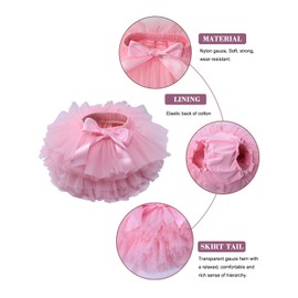 Baby Girls Tutu Bloomers Diaper Cover Cotton Tulle Bloomers and Headband Set Pink 1-2 Years