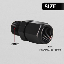 6AN Female Swivel to 1/4-18 NPT Male Adapter Fitting Aluminum, Pack of 2