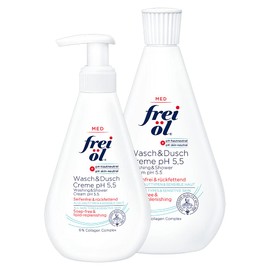 frei öl MED Wash & Shower Cream pH 5.5 Soap-Free, Moisturising, Effective and Gentle Body Care, pH Neutral, Delicate Scent, 500 ml