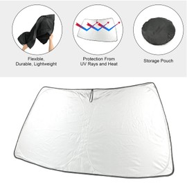 ROCCS Windshield Sunshade UV Ray Reflector for 2014-2025 Dodge RAM ProMaster Full Size Cargo Van Chassis Cab Cutaway Front Window Sun Shade Shield Cover Foldable Reflective Sun Visor