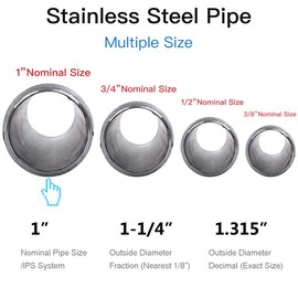 Quickun 304 Stainless Steel Pipe Fitting, 1" NPT x 1" NPT Male Malleable Nipple Cast Pipe 10" Length