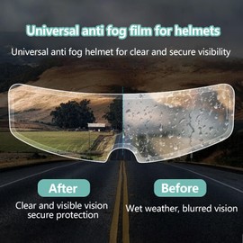 4 PCS Anti Fog Film for Helmet Visor Insert PET Soft Plastic Motorbike Helmet Anti-Fog Anti Rain Clear Visor Film 8.8 X 24.5CM, Riding Safety