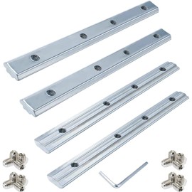 Aluminium track connector, aluminium profile connector, 4 pieces, aluminium profile, groove, 8 profiles, rod profile, EU standard, made of high-quality aluminium (3030)