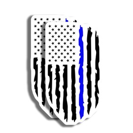 Blue Line American Flag Sticker - Thin Blue Line Decal - Support Police Sticker - Car Window Decal - Vinyl Sticker for Laptops - Water Bottles - Durable Decorative D - AAS0846