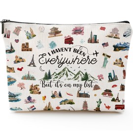 Travel Gifts Makeup Bag For Women - I Havent Been Everywhere But Its On My List Makeup Bags for Travelers Women Travel Essentials Gifts for Birthday Christmas Weddings