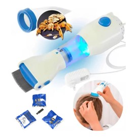 Peine Eléctrico Aspiradora Para Eliminar Piojos Liendres,aspiradora para piojos Color Blanco,con 3 filtros