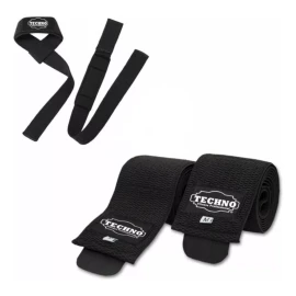 Techno Vendas Rodilla Gym Crossfit + Straps Lifting Correas