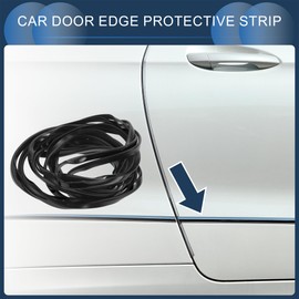 INFINAUTO Universal Car Door Edge Guards, Exterior 16.40ft U-Shaped Door Scratch Protection Guard PVC Chrome Black, 1 Pc