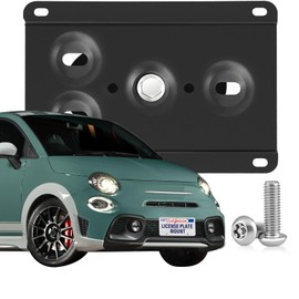 Heavy Duty Front License Plate Frame Compatible with 2013-2019 Fiat 500, 500e or Abarth, No Drill Grille Mount, Anti-Theft License Plate Holders Bracket, Rust-Proof, Rattle Proof Car Accessories