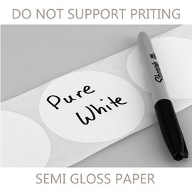 Hybsk White Color Coding Dot Labels Round Semi Gloss Paper Stickers Adhesive Label - DO NOT Support Printing(2 inch)