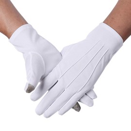 JISEN Men Formal Tuxedo Honor Guard Parade Nylon Cotton Non-slip Touchscreen Gloves