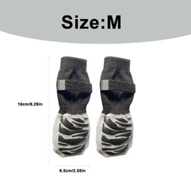 Dog Socks Non-Slip 2 Pairs Double-Sided Dog Socks Paw Protection Non-Slip Outdoor Indoor Non-Slip Dog Socks with Adjustable Straps for Indoor Use, M, Black