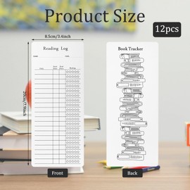 12pcs 2024 Reading List Bookmark, Coloring Book Tracker & Rating Reading Log Funny Reading List Page Marker Blank Library Cards Creative Book Accessories for Book Lovers Students Teachers