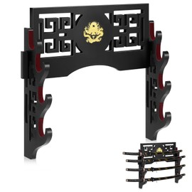 Barydat Katana Sword Holder Stand Wall Mount Katana Samurai Sword Display Rack Hanger Gifts for Japanese Wakizashi Hobby Collection(4 Tier)
