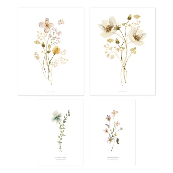 Lilipinso Mademoiselle | Botanical Flowers Art Print Set