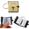 Junfamilee 3 Pcs (Black Silver Gold Bible Covers) Bible Keychain,Miniature