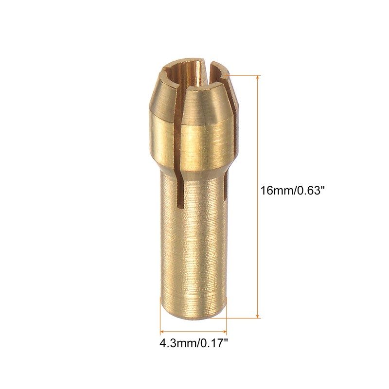 sourcing map 10pcs Brass Collet 3.2mm Brass Drill Chucks Mini