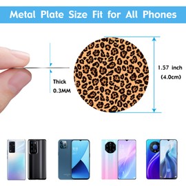 9 Pieces Round Metal Plate Mount for Magnetic Cell Phone Car Mount, Universal Metal Disc Replacement Sticker for Phone GPS Magnet Holder Cradle Stand Animal Print